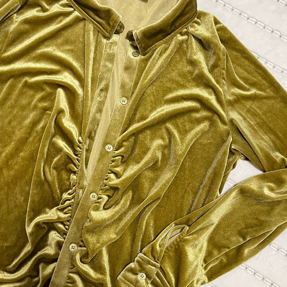 ASOS Gold Velvet Blouse